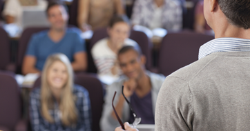 Students listening to presentation