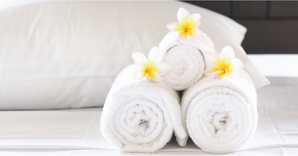 Hotel Towels with flower