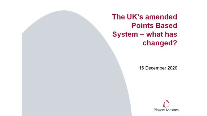 The UK’s amended Points Based System – what has changed?